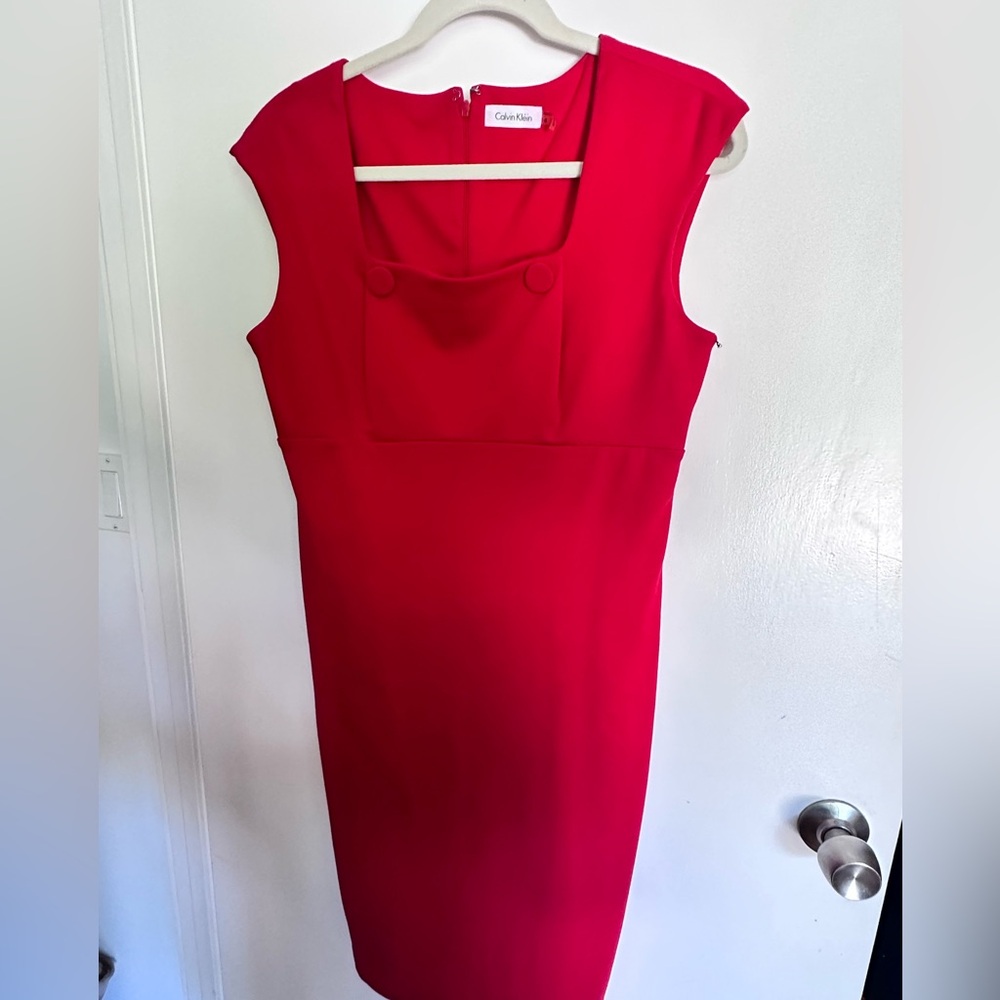 Calvin Klein Red Work Dress - Size 6